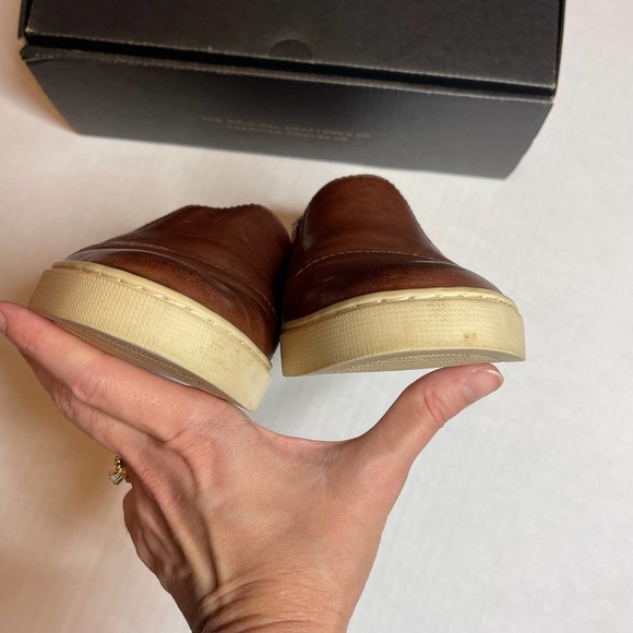 Frye Cognac Brown Gemma Cap Slip-On Sneaker Womens Size 8 M - Picture 5 of 9